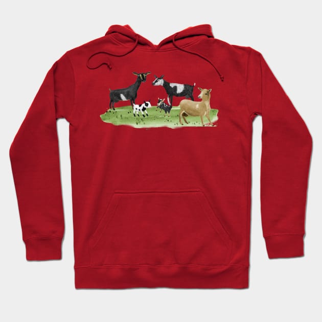 Dairy Goats Hoodie by Sophie Corrigan